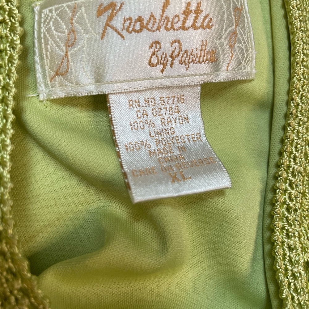 Krochetta by Papell Green Knit Top